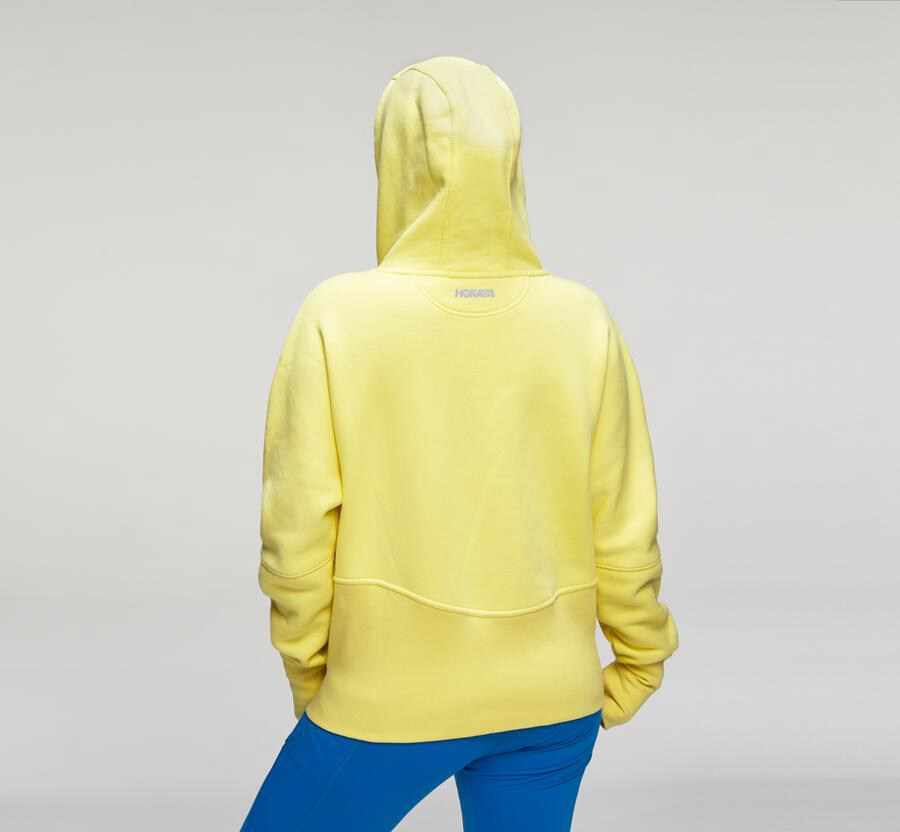 Hoodie Womens - Hoka One One Performance - Yellow - JSNKEXM-85